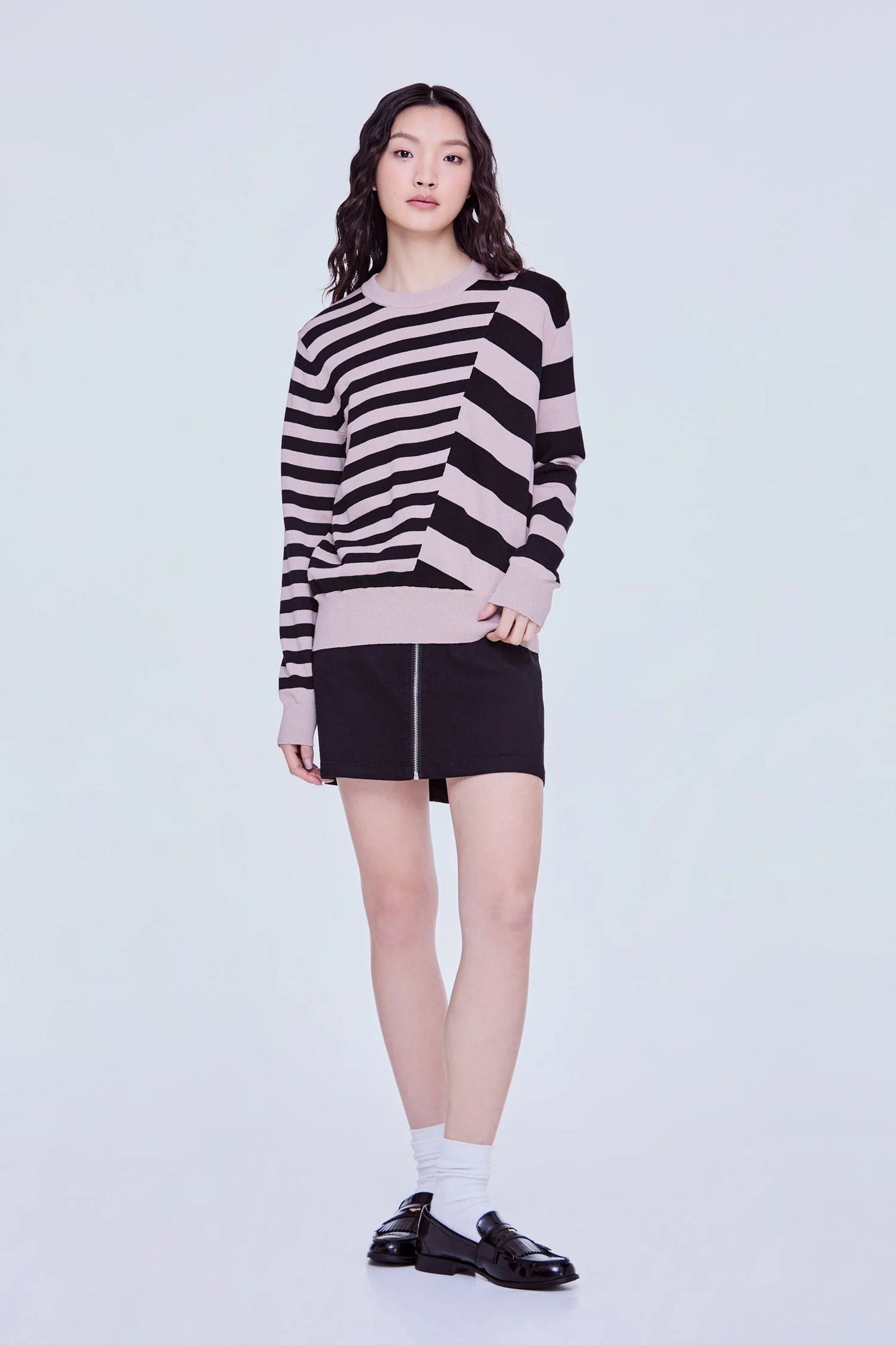 Contrast Stripes Knitted Top