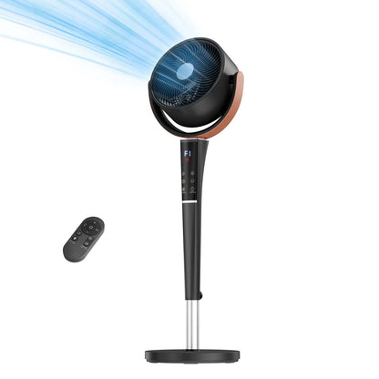 Bedroom Pedestal Fan 120° Omni Oscillation Quiet Standing Fan w/Remote&12H Timer
