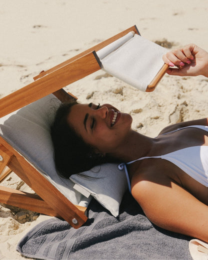 Beach sunshade pillow - with sunshade curtain