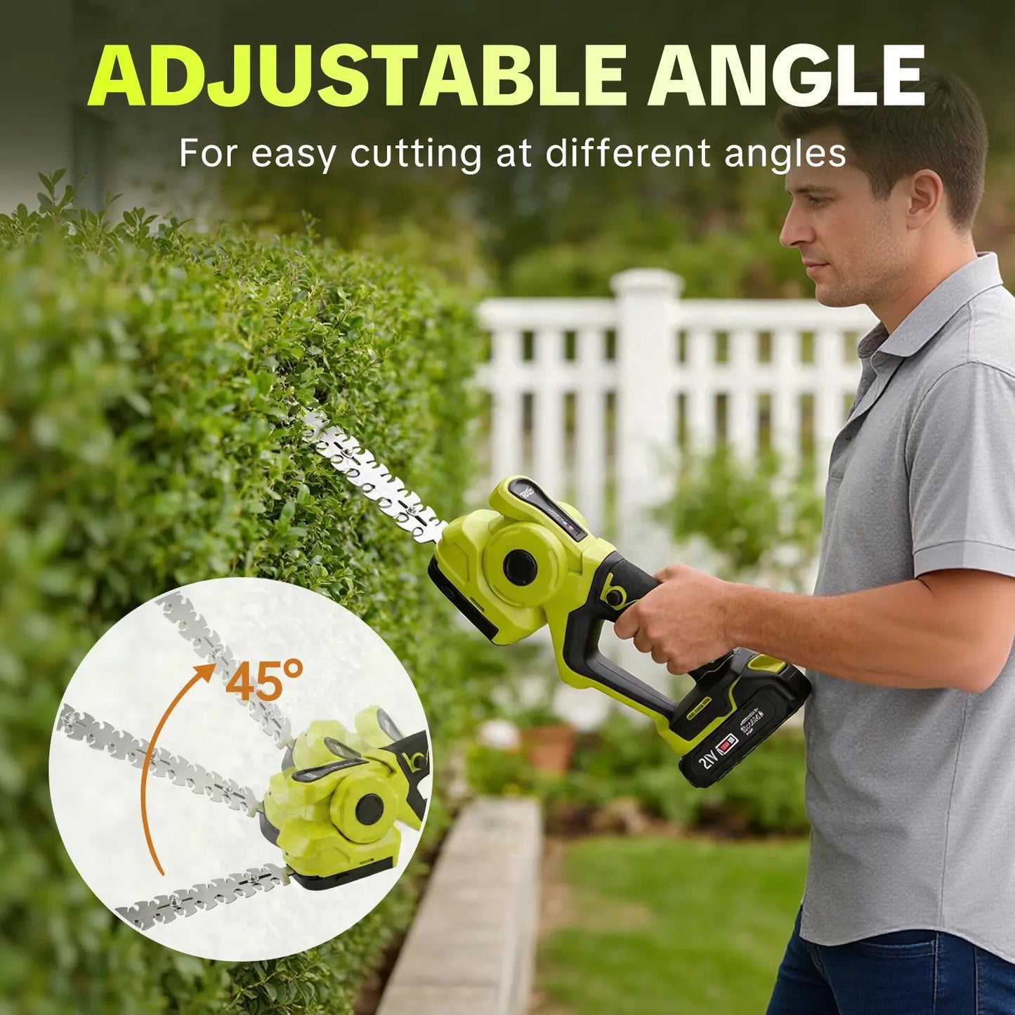 Cordless 2-in-1 Grass Shear & Shrub Trimmer - Comes with 2 × 21V batteries