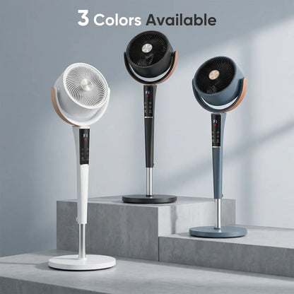 Bedroom Pedestal Fan 120° Omni Oscillation Quiet Standing Fan w/Remote&12H Timer