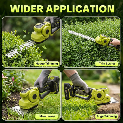Cordless 2-in-1 Grass Shear & Shrub Trimmer - Comes with 2 × 21V batteries