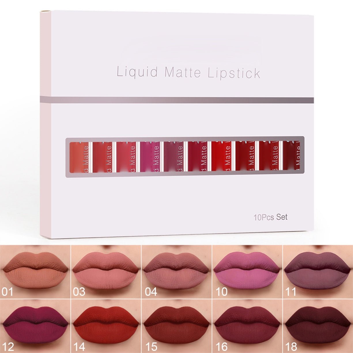 💝10Pcs Matte Waterproof Long Lasting Lip Gloss