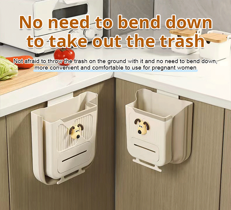 🗑️50% OFF NOW!🕒Foldable Hanging Trash Can – Space Saving, Leak Proof & Easy to Clean🧼