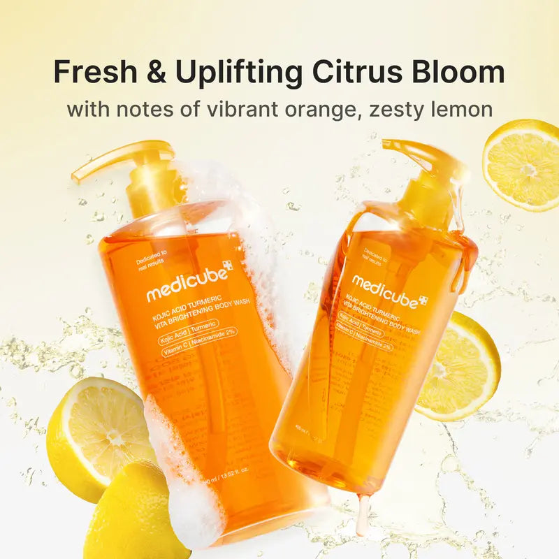 [NEW] [medicube] Kojic Acid Turmeric Vita Brightening Body Wash | For Troubled Skin, Uneven Skin | K-Beauty Gentle Cleanser, Body Wash, Korean Skincare