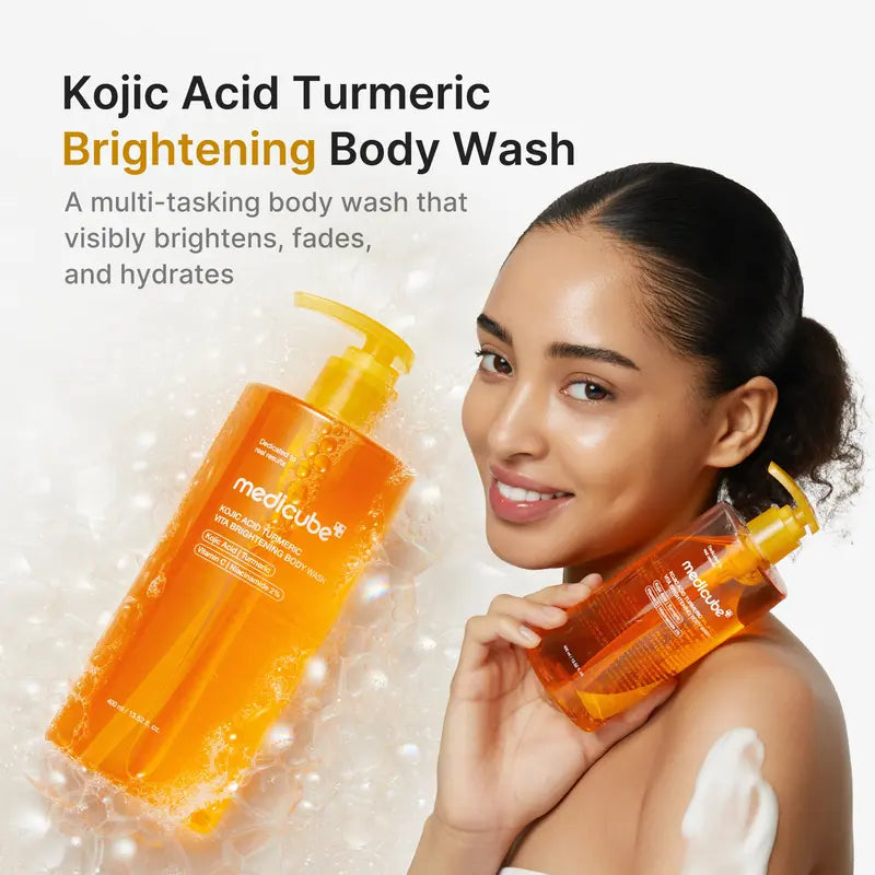 [NEW] [medicube] Kojic Acid Turmeric Vita Brightening Body Wash | For Troubled Skin, Uneven Skin | K-Beauty Gentle Cleanser, Body Wash, Korean Skincare