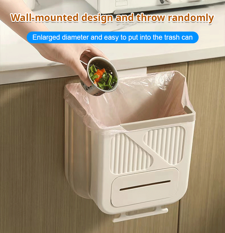 🗑️50% OFF NOW!🕒Foldable Hanging Trash Can – Space Saving, Leak Proof & Easy to Clean🧼