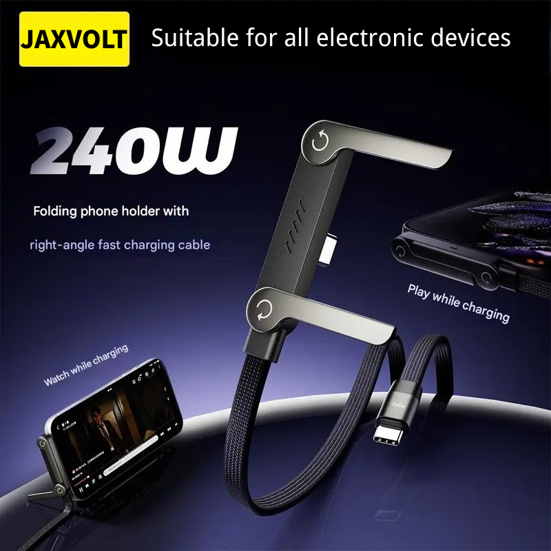 ⏰BLACK FRIDAY SALE🎁JAXVOLT 240W Super Fast Charging 2-in-1 Charging Cable & Phone Stand