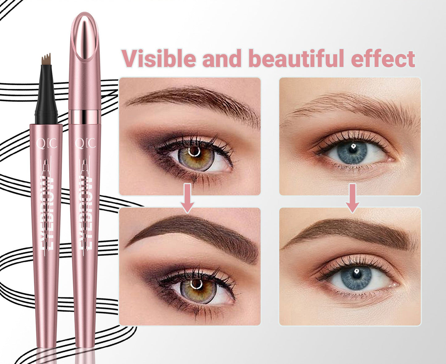 Micro-Fork Eyebrow Pencil: Waterproof, Natural Hair-Like Strokes & Long-Lasting