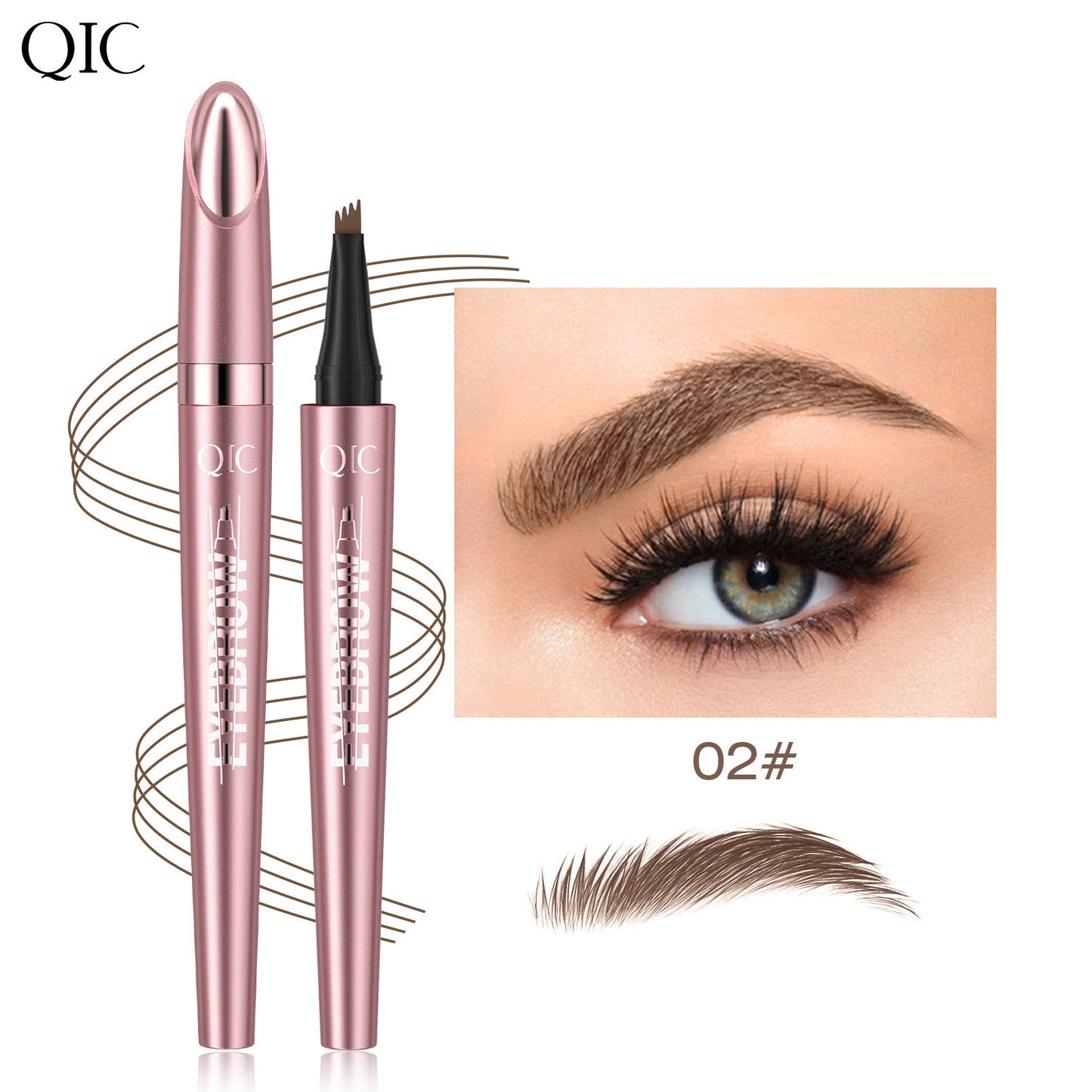 Micro-Fork Eyebrow Pencil: Waterproof, Natural Hair-Like Strokes & Long-Lasting