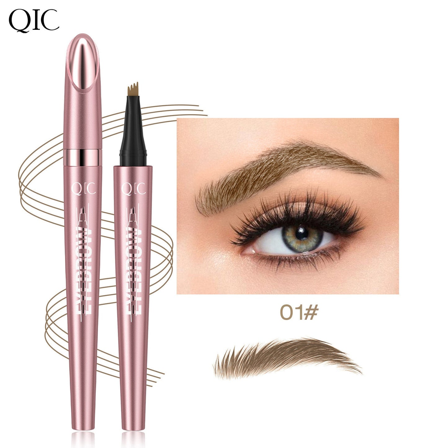 Micro-Fork Eyebrow Pencil: Waterproof, Natural Hair-Like Strokes & Long-Lasting