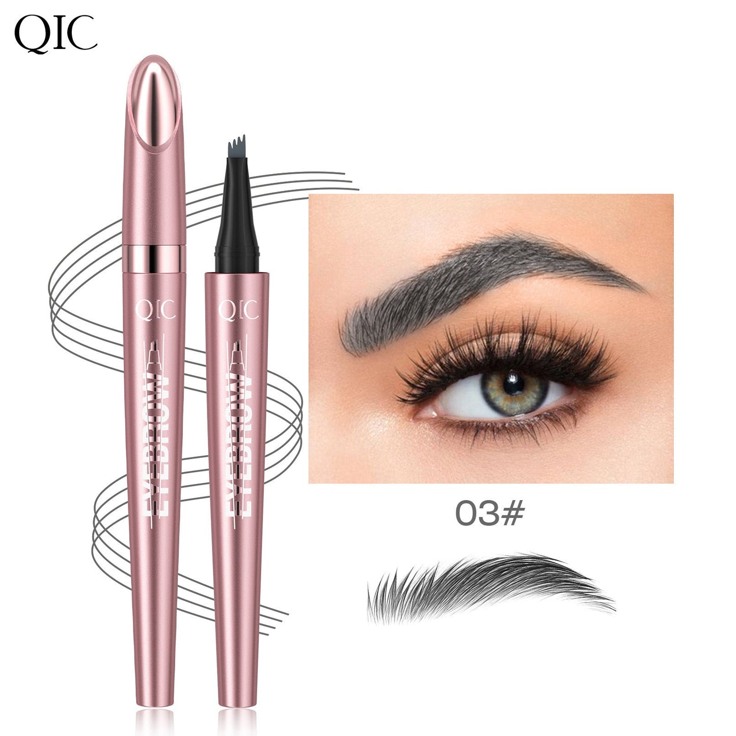 Micro-Fork Eyebrow Pencil: Waterproof, Natural Hair-Like Strokes & Long-Lasting