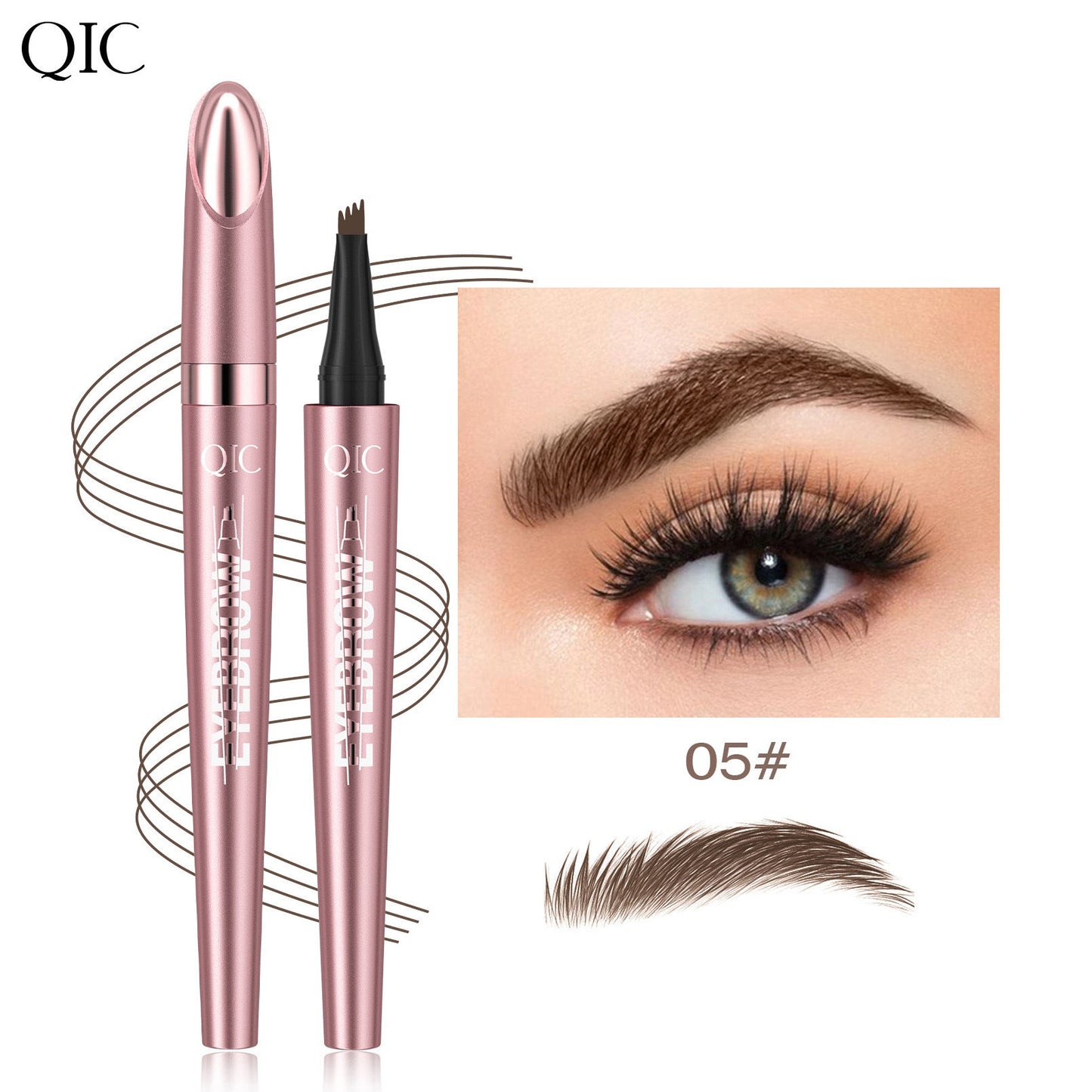 Micro-Fork Eyebrow Pencil: Waterproof, Natural Hair-Like Strokes & Long-Lasting